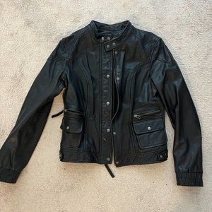 Moda genuine black leather jacket - Size S